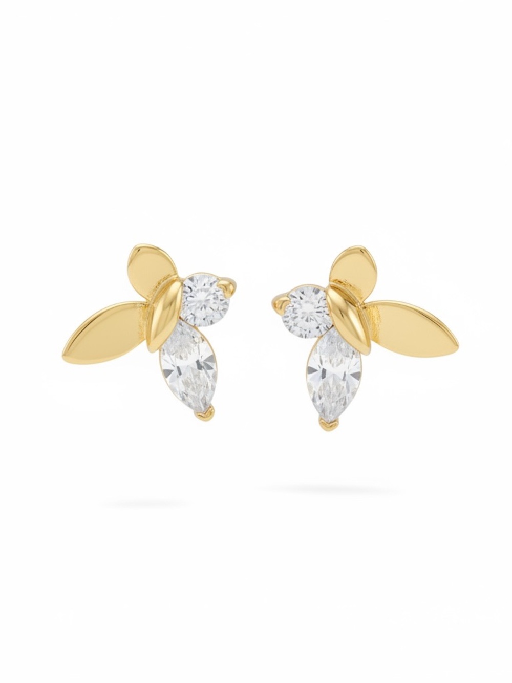 Kate Spade New York Crystal Butterfly Wing Stud Earrings – Gold Tone - Picture 3 of 8